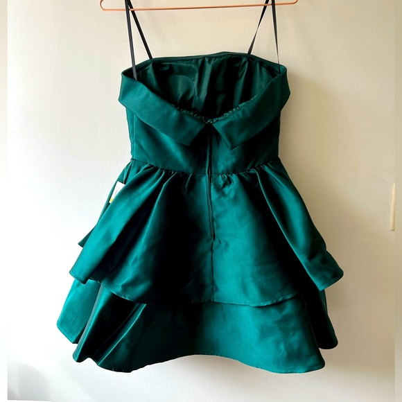 Emerald Satin Formal Strapless Dress by REVOLVE - Picture 6 of 6